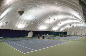 This insulated air dome at the USTA Billie Jean King National Tennis Center, Flushing Meadows, Queens, New York, N.Y., is large enough at 222 feet by 118 feet to cover three tennis courts. Photo: The Farley Group